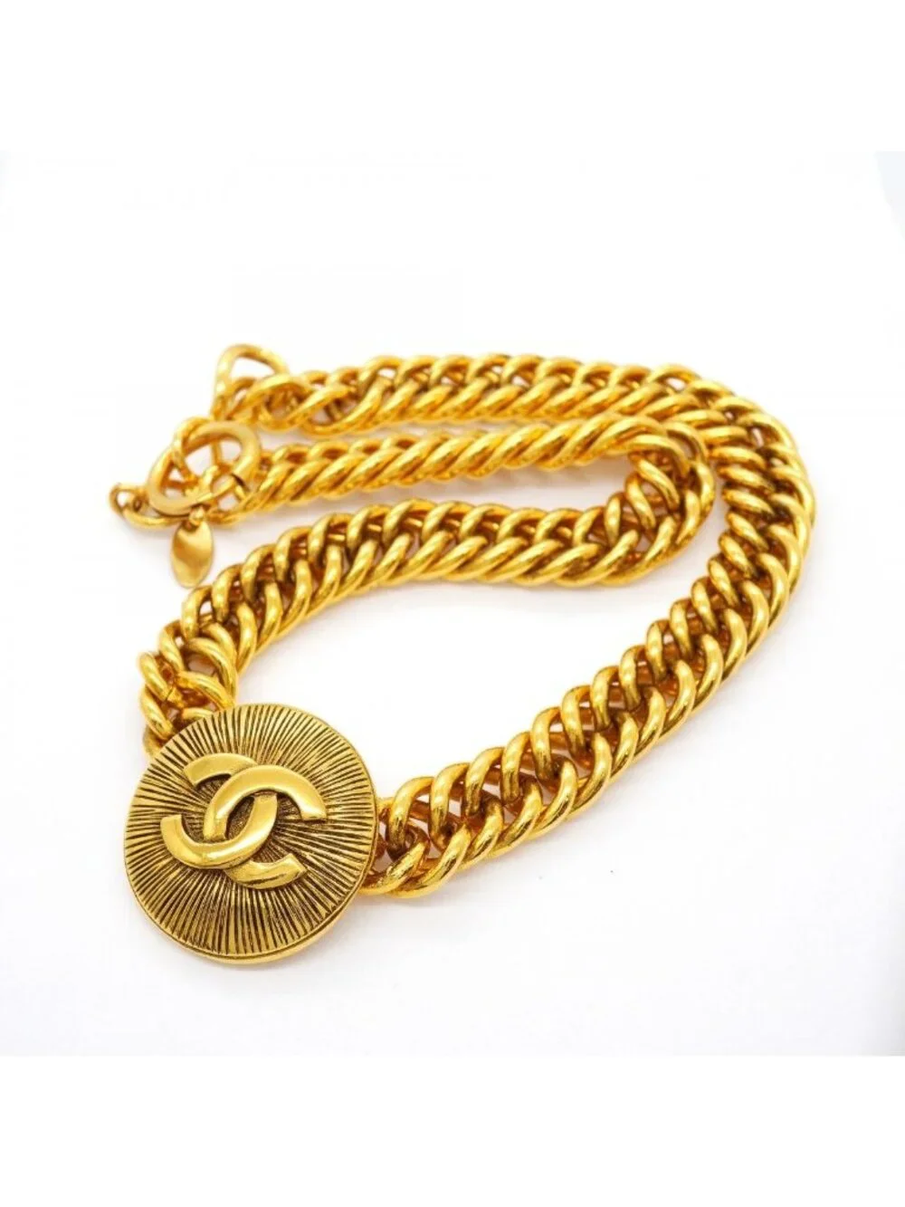 Chanel Choker Vintage CC Logo Round Necklace